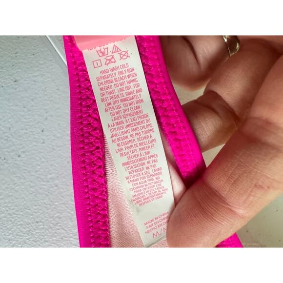 Victoria's Secret Swim Halter Tankini Bikini Built In Bra Pink Size Medium Beach - Picture 10 of 10